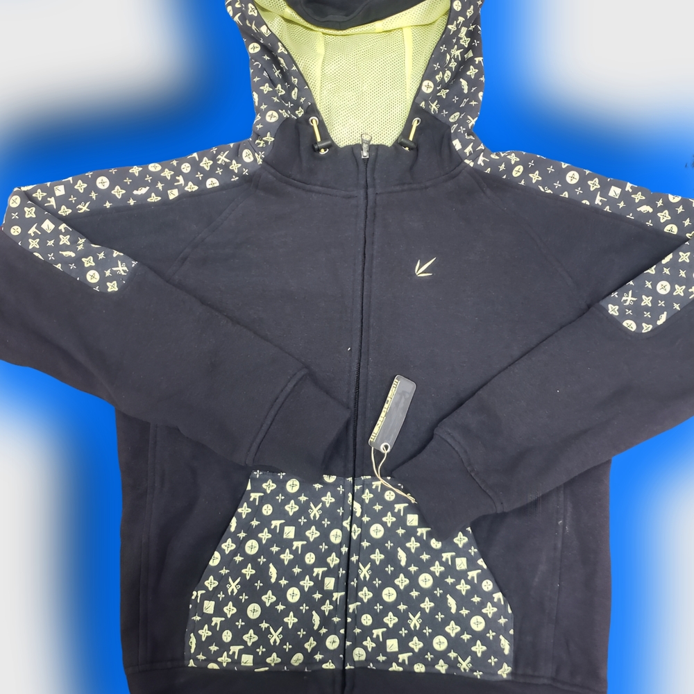 Black & Yellow Zip Up Hemp Hoodie